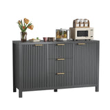 Storage Cabinet Fluted Sideboard Buffet Cabinet with 2 Doors and 3 Drawers