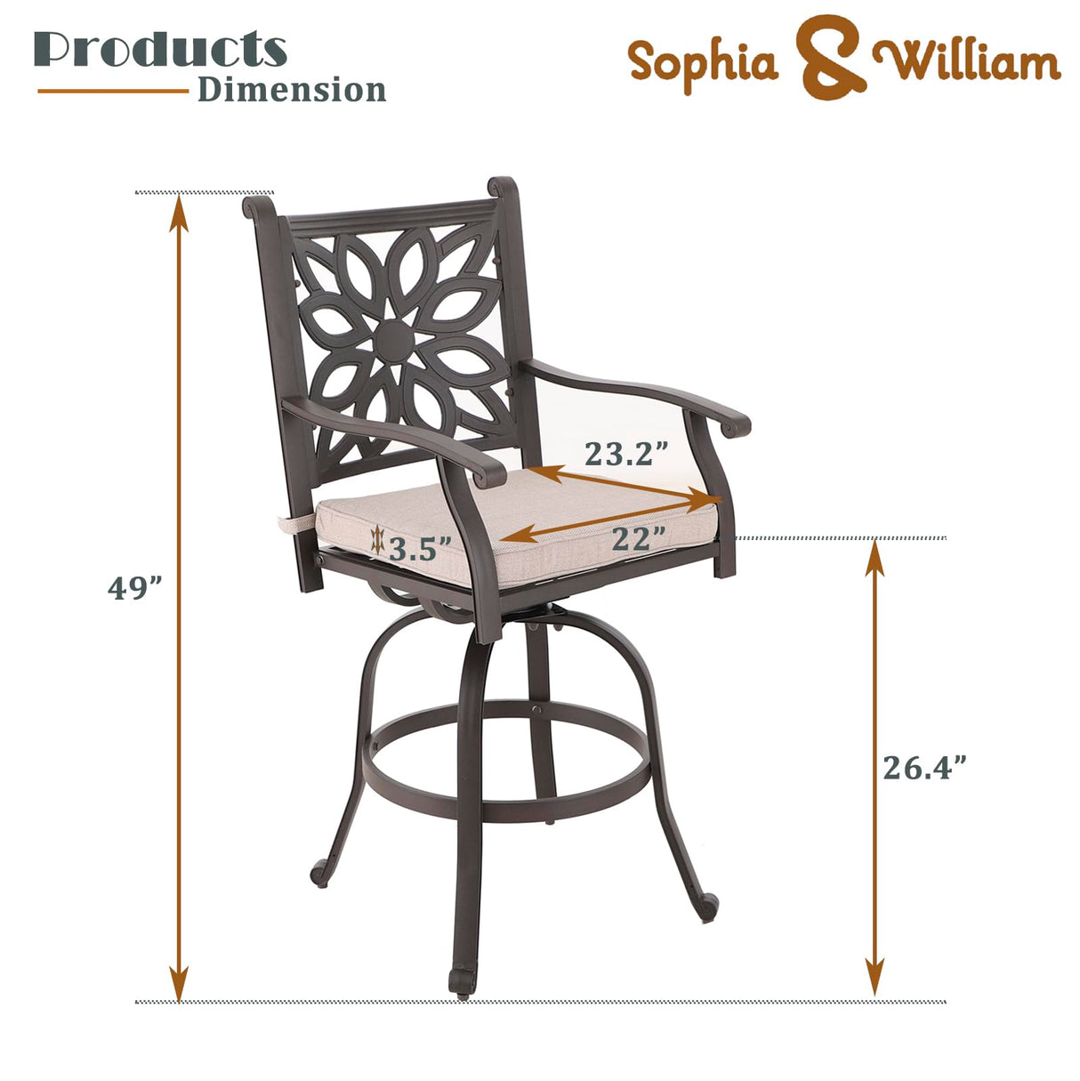 Bar Height Swivel Outdoor Bar Stools Chairs