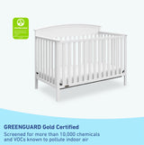 Benton 5-in-1 Convertible Crib (White) – GREENGUARD Gold Certified, Converts from Baby