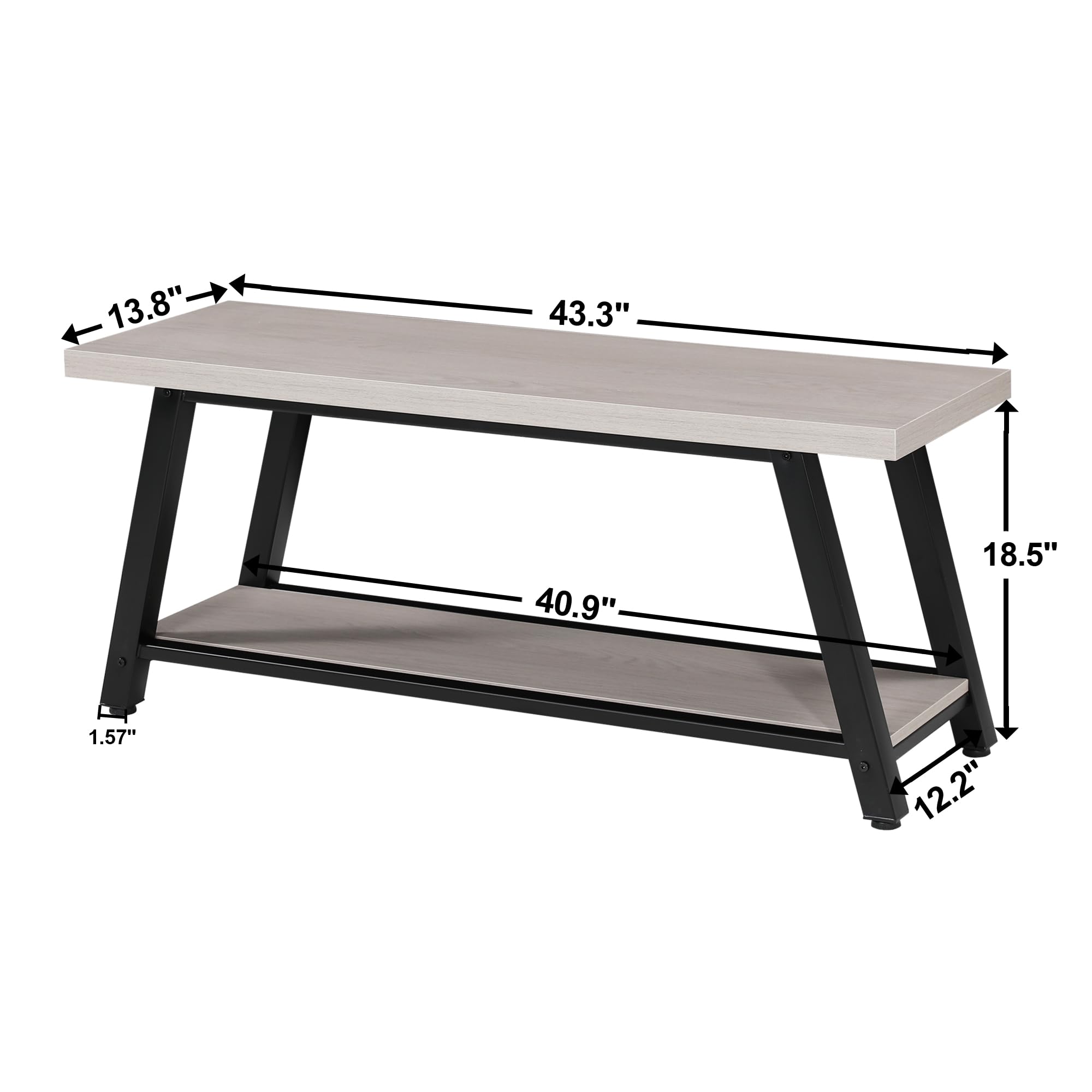 Rustic Farmhouse Mudroom Entryway Bench, Industrial Style, Ideal for Shoe Storage