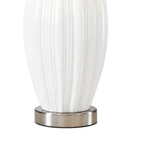 Maxax 31'' Tall Ceramic Table Lamps Set of 2, Large White Bedside Nightstand Lamps with White Shade Rustic End Table Lamps for Living Room Bedroom Office