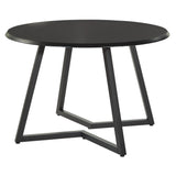 Metro Mid-Century Modern Round Dining Table with Black Metal Base