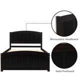 with Headboard,Footboard and Wood Slat Support Espresso