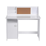 Study Desk with Storage, Wooden Children School Study Table with Hutch and Storage