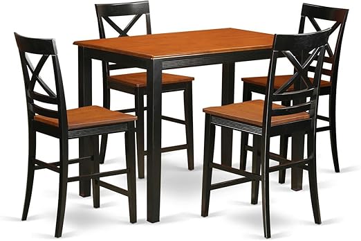 YAQU5-MAH-W 5 Piece Counter Height Dining Set Includes a Rectangle Kitchen Table