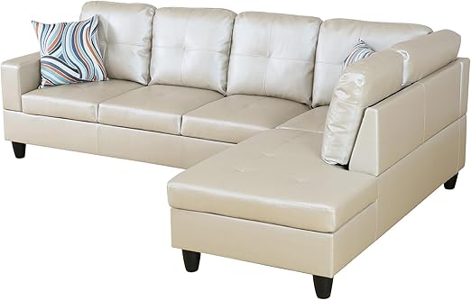 MZX-Carl-SS-00009-LWJ Sectional, 103.5"x74.5"x35", Silver White L