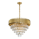 Light Modern Round Crystal Chandelier Lights, 5 Tiers Luxury Pendant Ceiling Light