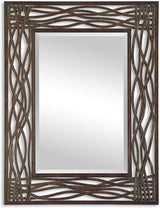 Dorigrass Distressed Mocha Brown Wall Mounted Mirror - 13707