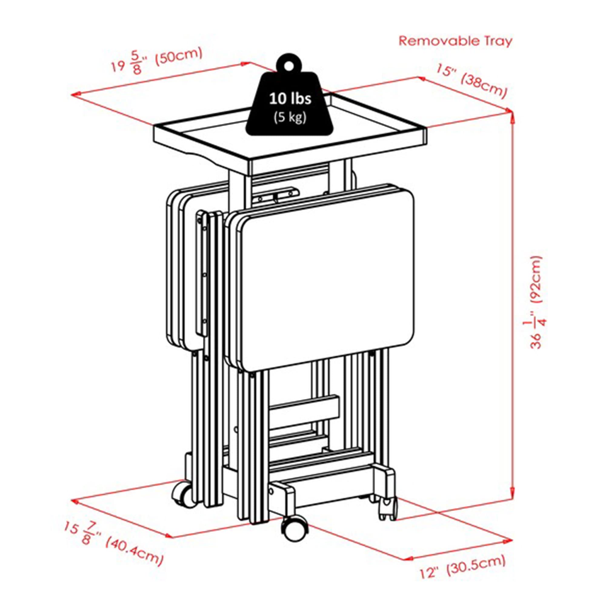 Isabelle Snack table, Walnut 19.69x15.91x36.22