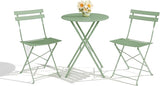 3-Piece Folding Bistro Set, Foldable Patio Furniture Set with Premium Frame