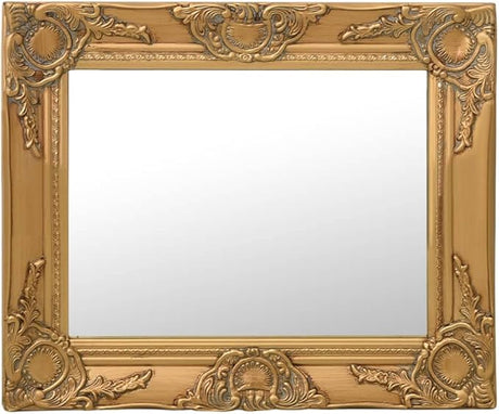 Wall Mounted Baroque Style Mirror 19.7"x31.5" in Gold, Ornately Designed