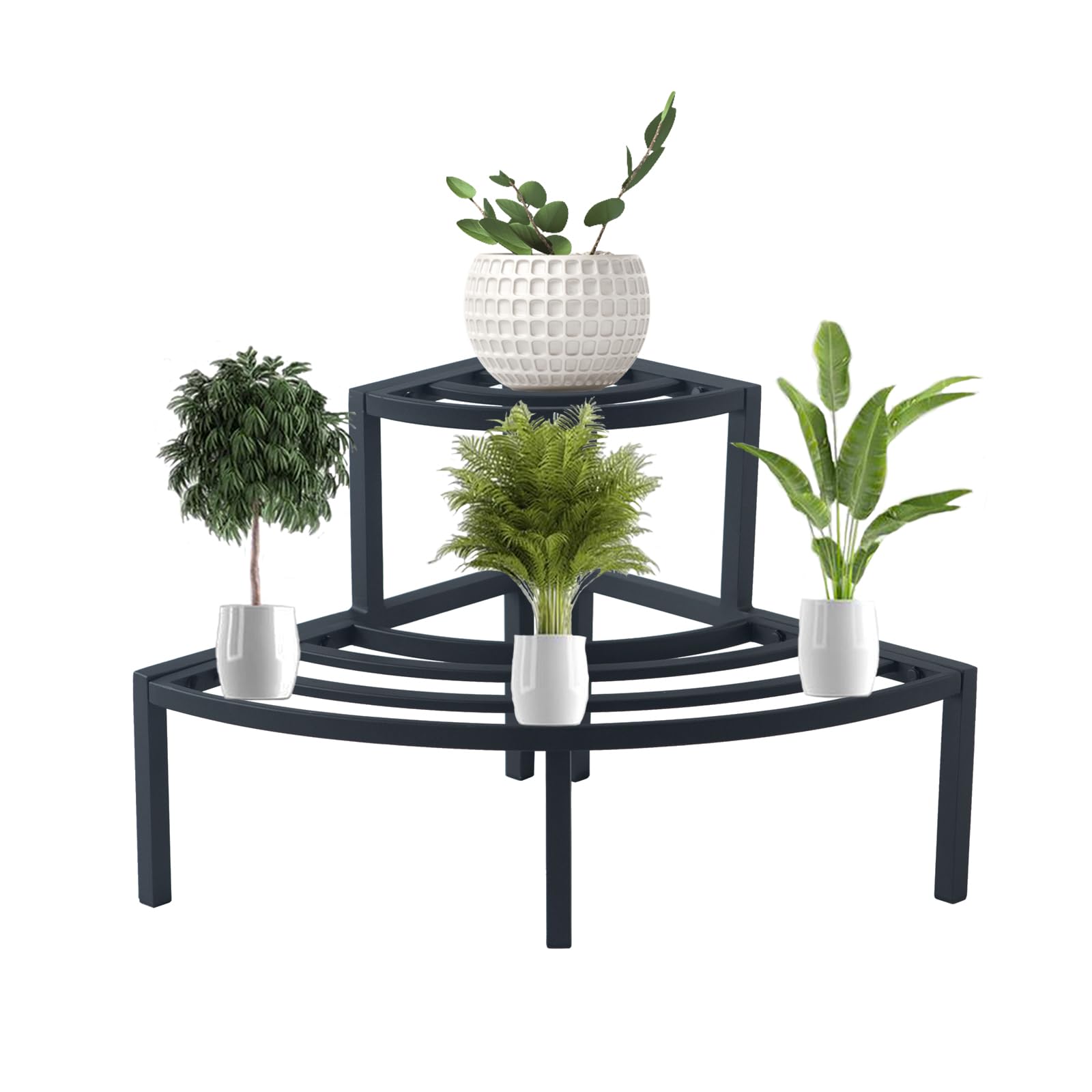 Aluminum 2-Tier Plant Stand Lightweight, Sturdy, and Rust-Free Corner Shelf Ladder