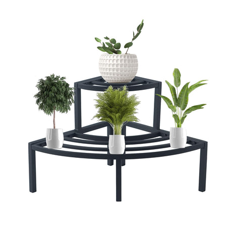 Aluminum 2-Tier Plant Stand Lightweight, Sturdy, and Rust-Free Corner Shelf Ladder