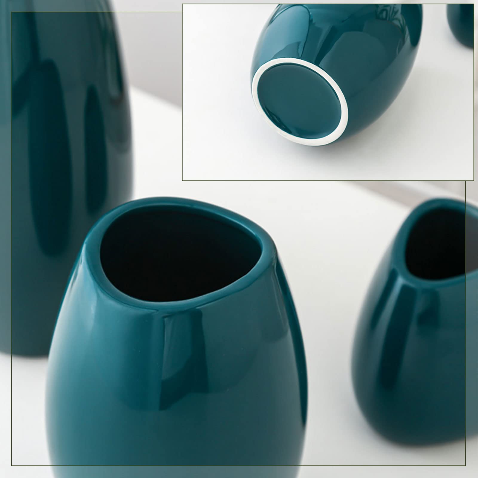 Ceramic Vase Set of 3 Flower Vases for Home Decor, Modern White Vase for Centerpieces