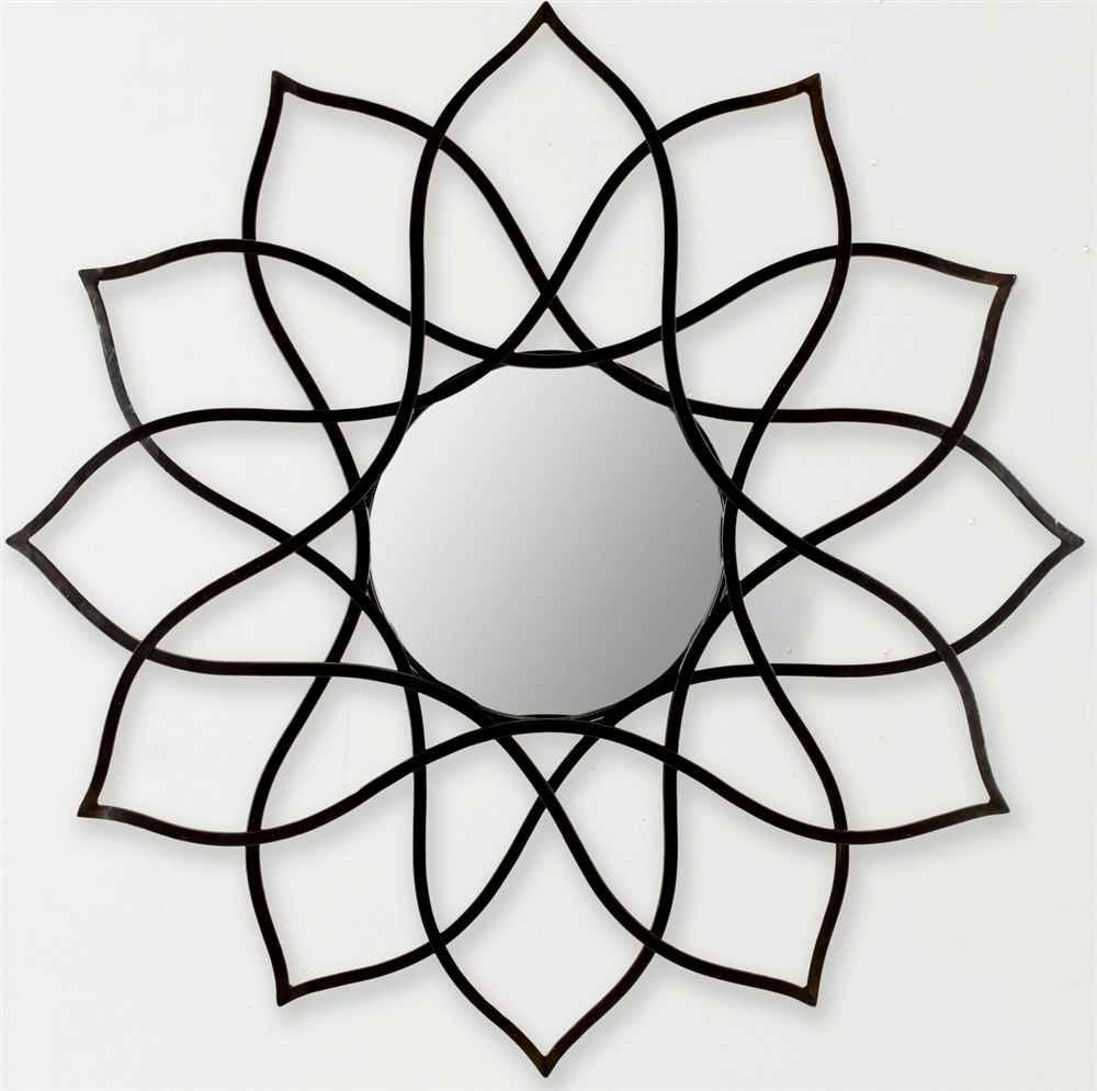 Home Collection Flower Power Mirror, Coffee Bronze