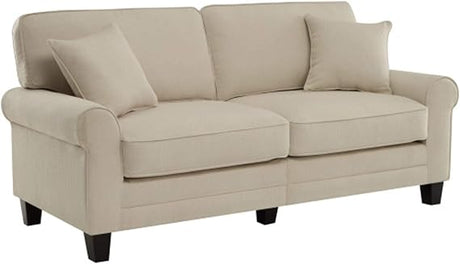 Copenhagen 73" Rolled Arm Sofa, Easy Care Polyester, Soft Pillow Back