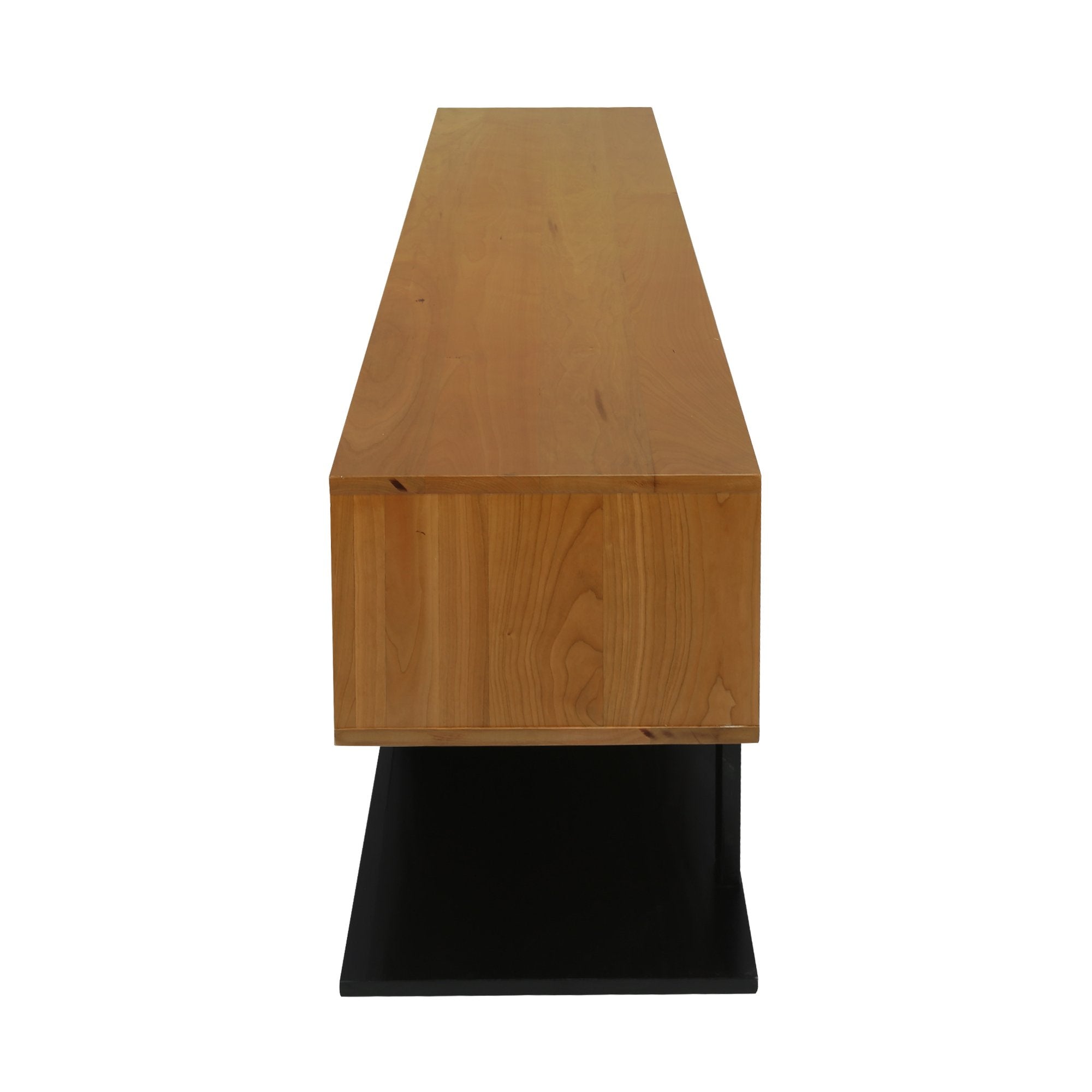 American Trails Creek Solid Wood Tv Stand, Natural Cherry, Black