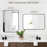 Bathroom Mirror for Wall - Vanity Mirrors - Over Sink 12x16inch Wall-Mounted Small Mirror