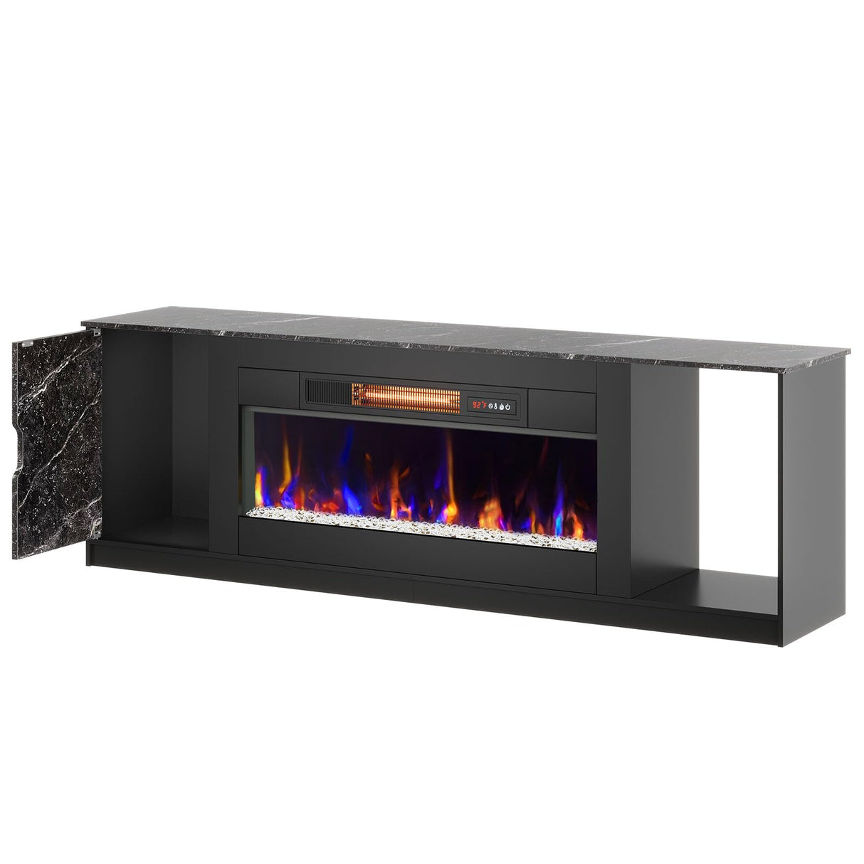 70-Inch Fireplace TV Stand with Storage