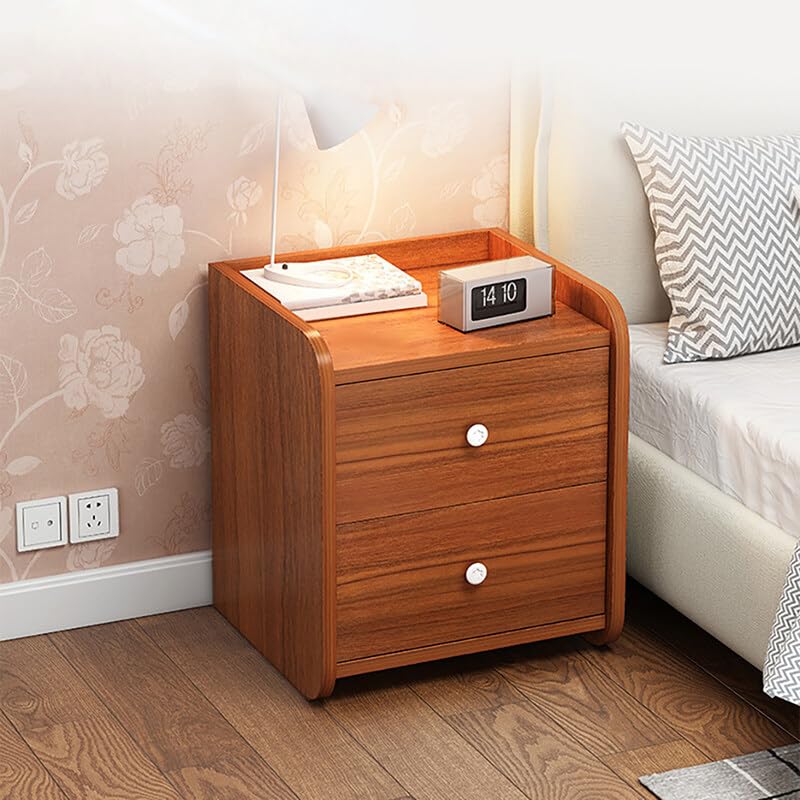 Dustproof Drawer-Equipped Nightstand with Storage Bin