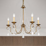 Lighting 6515-48 Pennington 5 Light Chandelier, Antique Gold Leaf