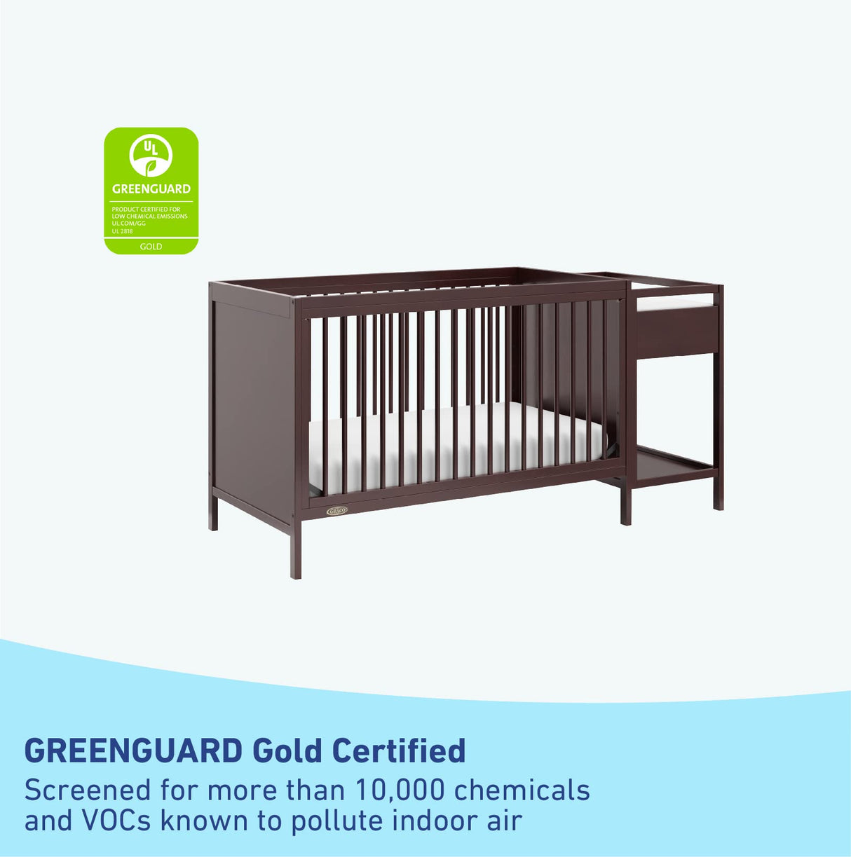 Fable 4-in-1 Convertible Crib & Changer (Espresso) – GREENGUARD Gold Certified