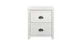 Hampton 2 Drawer Solid Wood Rustic Nightstand - Coastal White Finish