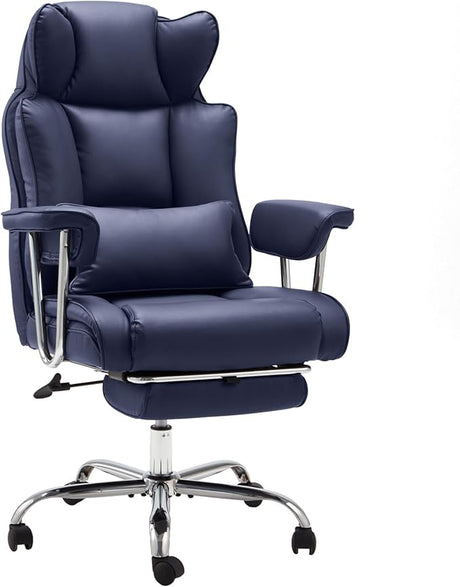 Big and Tall Office Chair with Foot Rest Comfortable Executive Reclining Office Chair