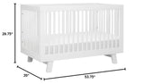 Hudson 3-in-1 Convertible Crib with Toddler Bed Conversion Kit in White,