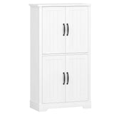 Bathroom Floor Storage Cabinet, Freestanding Cabinet with 4 Door, 2 Adjustable Shelves,