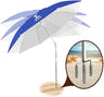 Beach Umbrella 6.5FT Portable - Patio Umbrella with Sand Anchor Tilt Vent - UPF50+ UV Protection