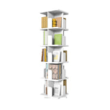 White Rotating Bookshelf, 360 Display 5 Tier Rotating Bookshelf Tower, Floor Standing