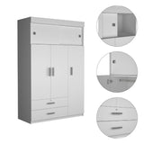 Tucson Modern Bedroom Armoire, with Two Drawers, Three Large Cabinets