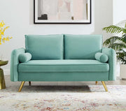 Revive Performance Velvet Loveseat, Mint