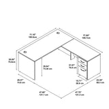 Series C 72W L Shaped Desk with 48W Return and Mobile File Cabinet in Hansen Cherry