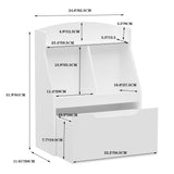 Cabinet Organizer with Drawer and Wheels, Wooden Kids Bookshelf Children's Book