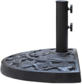 33 lb Half Round Resin Umbrella Base, Heavy Duty Stand Weight for Patio Outdoor