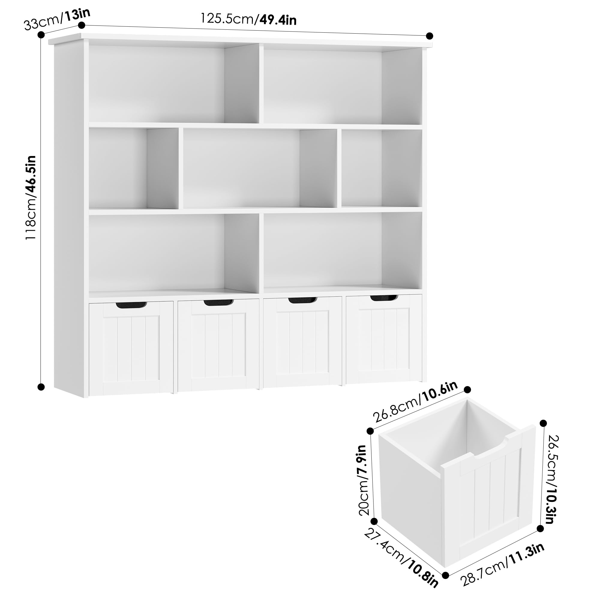 Toy Storage Organizer, Large Toy Organizers and Storage with 4 Movable Drawers