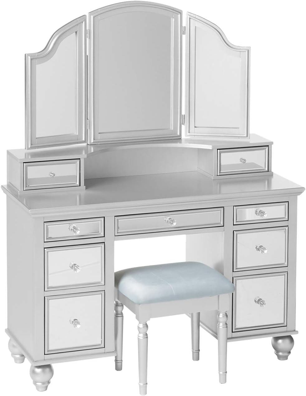 Tracy Silver Vanity with Stool