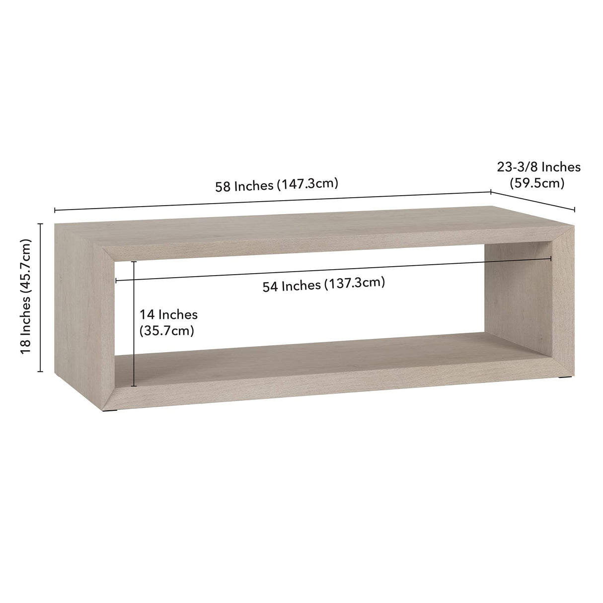 Osmond Coffee Table, 58" Wide, White