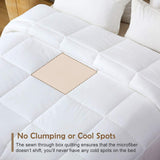 DWR 100% Cotton Fabric Covered Lightweight Down Alternative Comforter Queen, Ultra-Soft Skin-Friendly Cloud Breathable Eucalyptus Microfiber Filled Duvet Insert for Hot Sleeper (88x88, White)