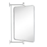 Chrome Rounded Rectangle Pivot Bathroom Mirror 14 x 22 Inch
