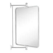 Chrome Rounded Rectangle Pivot Bathroom Mirror 14 x 22 Inch