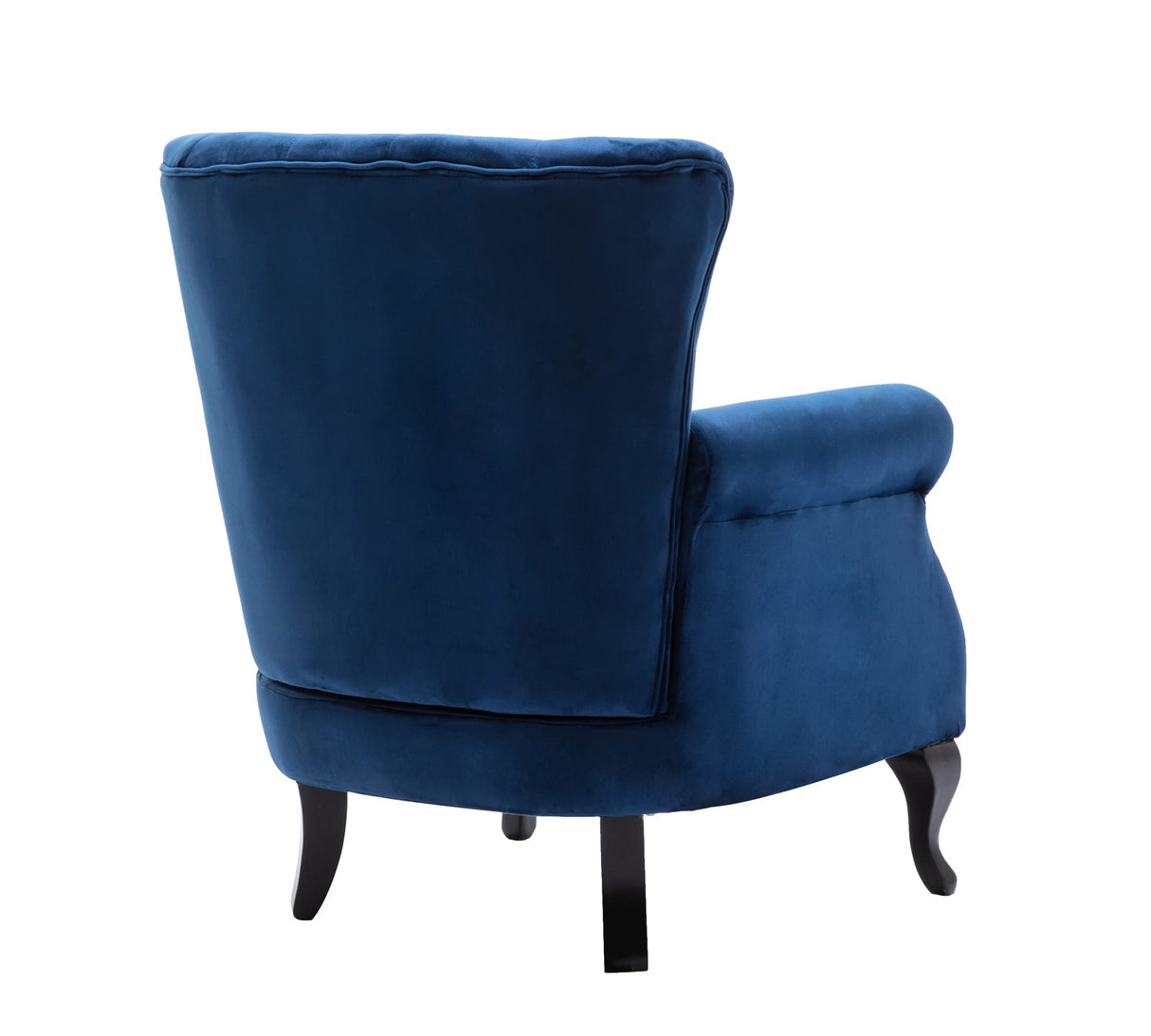 Janoray Mid Century Modern Accent Chair Upholstered Armchair Comfy Velvet Fabric Single Sofa with Tufted Wingback for Small Spaces Bedroom Living Room, Blue