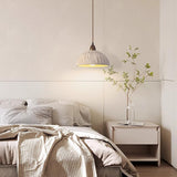 Wabi Sabi Concrete Pendant Light 10.8" Grey Textured Lampshade