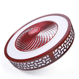 YIYIBYUS 22 Inch Ceiling Fan Lights with Controller Control,Chinese Style Invisible Circle Semi Flush Mount Chandelier Fan for Indoor Kitchen Bathroom Dining Room Garage Hallway Sunroom,Art Dcoration