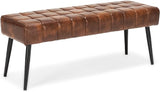 44.5” End of Bed Bench, Faux Leather Tufted Upholstered Bedroom