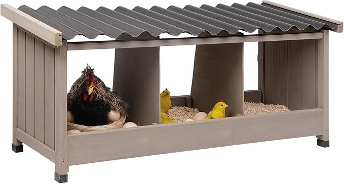 NestEase Wooden Chicken Nesting Box –  PVC Roof & Wall Mount