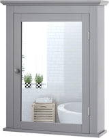 Bathroom Cabinet with Mirror, Mirrored Wall-Mounted Storage Medicine Cabinet w/Single