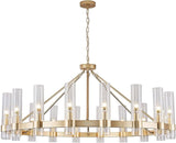 Wagon Wheel Chandelier 8-Light Glass Pendant Light, Industrial Modern Golden Pendant